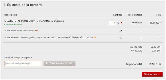 Cupón descuento G Data